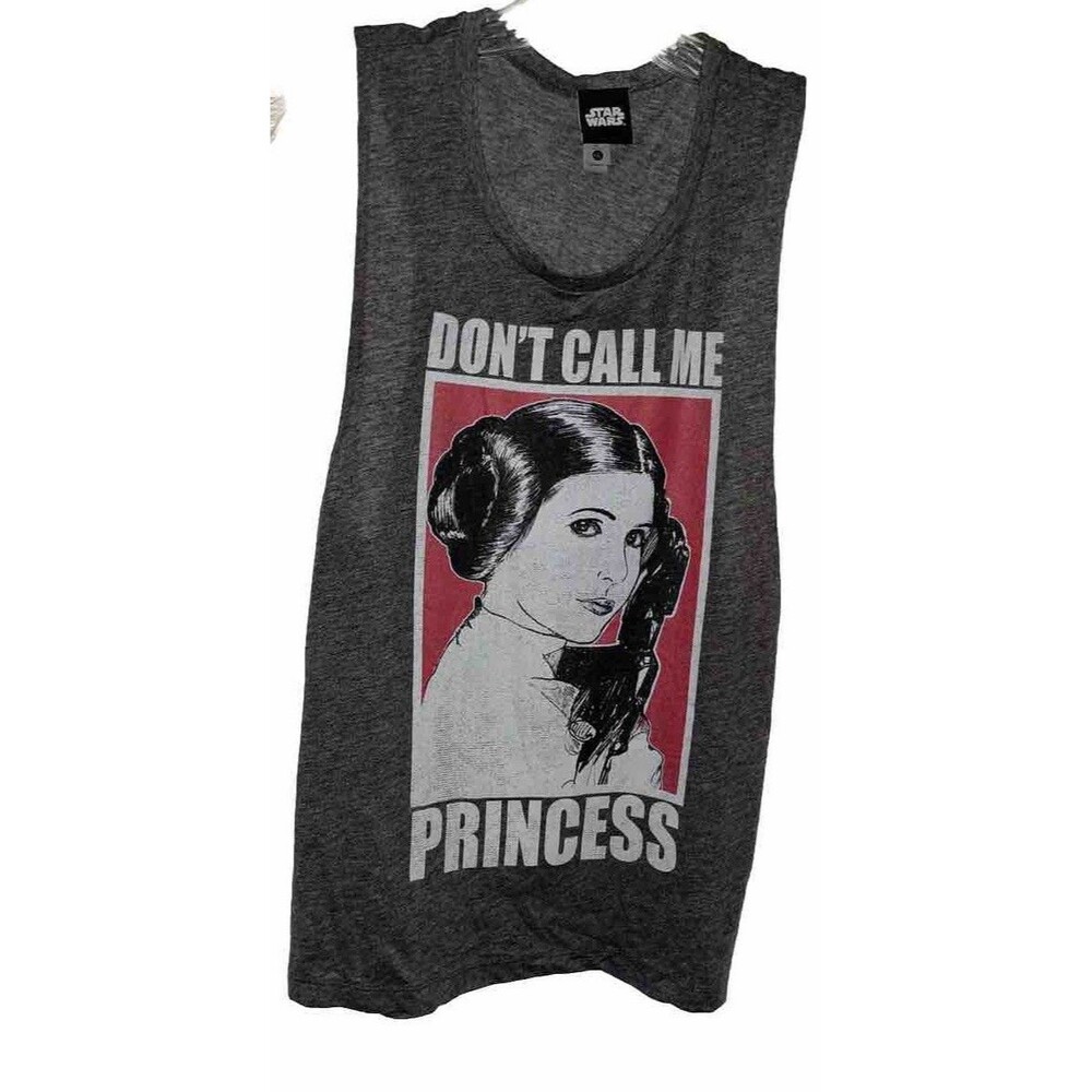 Star Wars Princess Leia Don’t Call Me Princess Gray Graphic Women’s Tank Top